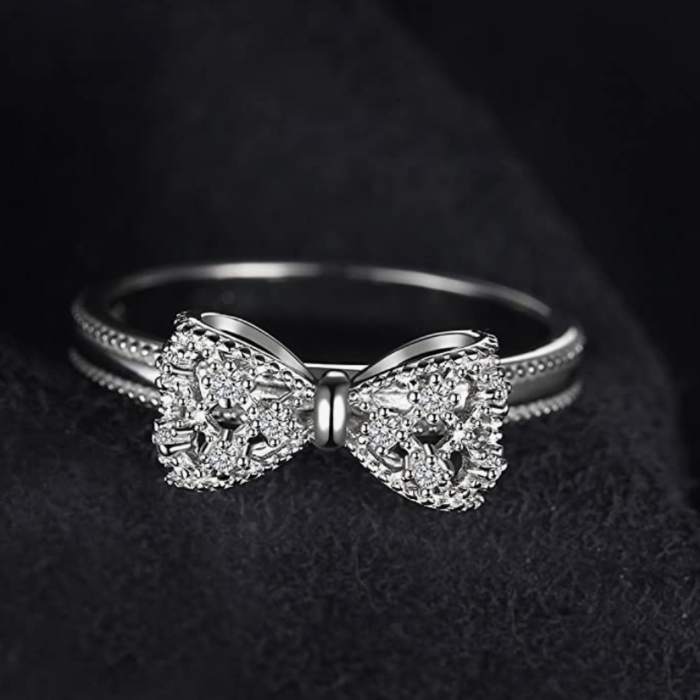 - New 14K Gold Plated 925 Bow  Ring